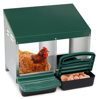 REBUYHOME 1/2/3/8 Compartment Roll Out Chicken Nesting Box with Plastic Basket, Egg Laying Box for Chicken Coop, Green,Litter Box,Summervibes,Petlovers Summervibes