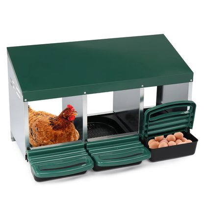 REBUYHOME 1/2/3/8 Compartment Roll Out Chicken Nesting Box with Plastic Basket, Egg Laying Box for Chicken Coop, Green,Litter Box,Summervibes,Petlovers Summervibes