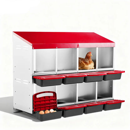 REBUYHOME 1/2/3/8 Compartment Roll Out Chicken Nesting Box with Plastic Basket, Egg Laying Box for Chicken Coop, Green,Litter Box,Summervibes,Petlovers Summervibes