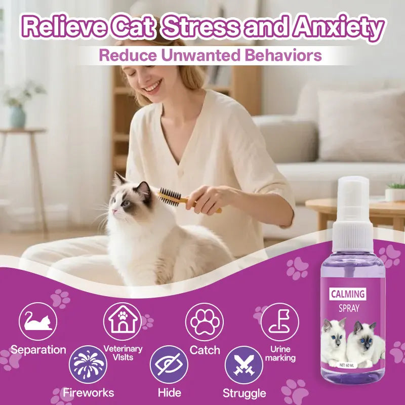 Cat Calming Spray—Contains Soothing Pheromones, Suitable for Use at Home and While Traveling—Relieves Anxiety in Cats during Travel and at Home—Travel-Sized Diffuser Refill #Summervibes